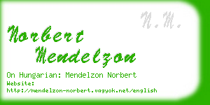 norbert mendelzon business card